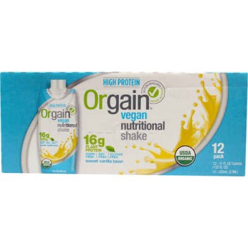 Orgain Vegan Nutritional Shake Sweet Vanilla Bean -- 12 Shakes
