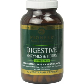 Pioneer Digestive Enzymes & Herbs Gluten Free -- 120 Vegetarian Capsules