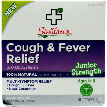 Similasan Cough & Fever Relief Junior Strength Ages 6-11 -- 40 Tablets