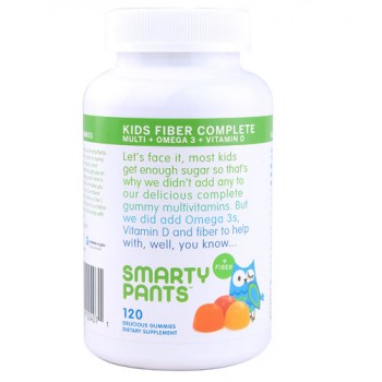 Smarty Pants Kids Fiber Complete Multivitamin Omega 3 Vitamin D Gummies -- 120 Gummies