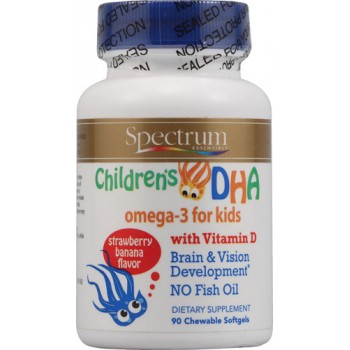 Spectrum Essentials Children's DHA with Vitamin D Strawberry Banana -- 90 Chewable Softgels