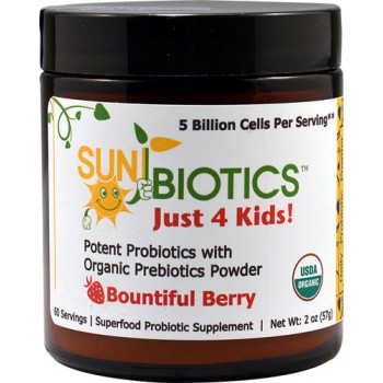 Sunbiotics Just 4 Kids! Potent Probiotics with Organic Prebiotics Bountiful Berry -- 2 oz