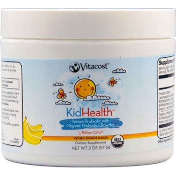 Vitacost KidHealth Potent Probiotic with Organic Prebiotics Powder Banana -- 5 billion CFU(t) (60 Servings) - 2 oz (57 g)